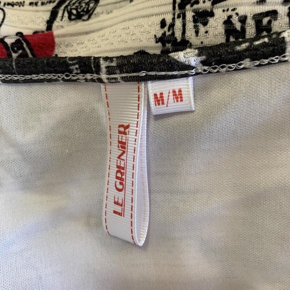 Le Grenier Women's Dress Size M Sleeveless Tiered Graphic Print Black & White - Picture 6 of 8